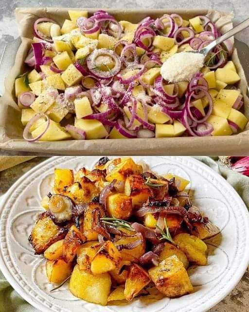 Simple and Savory: Baked Potatoes and Onions Recipe for a Quick, Comforting Meal