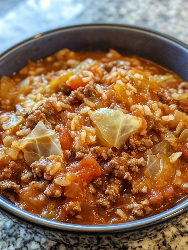 Spiced Cabbage & Beef Casserole with a Kick of Chili