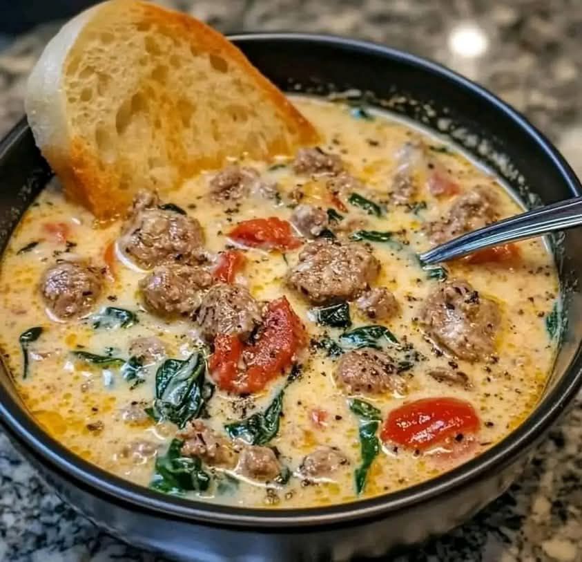 Creamy Parmesan Italian sausage soup