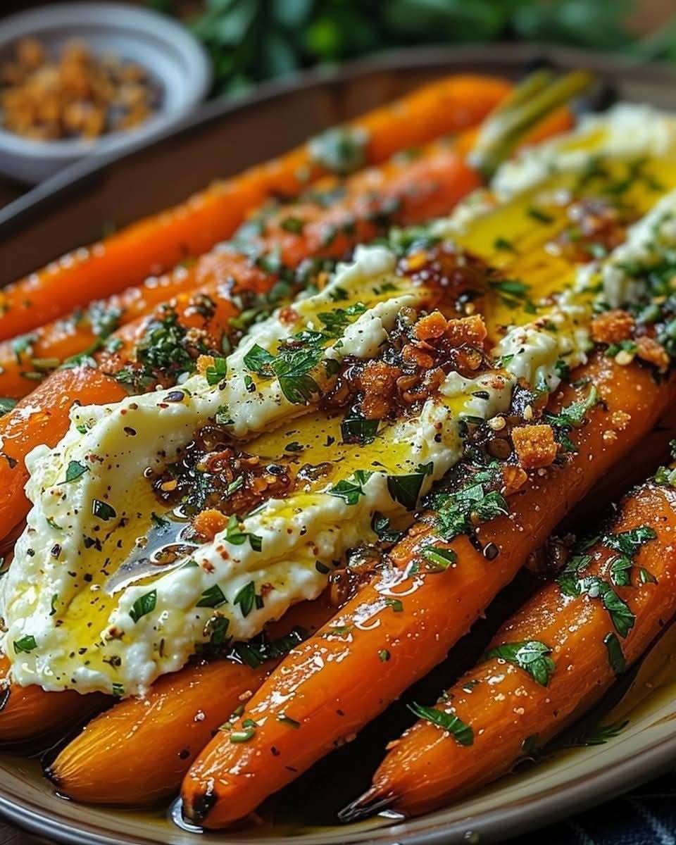 Roasted Carrots with Whipped Ricotta & Spiced Honey