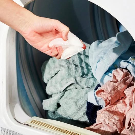 Ice in the clothes dryer for easy ironing