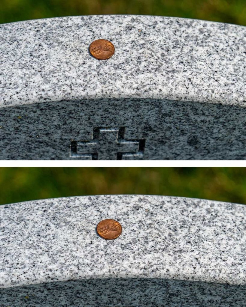 I visited my late military husband’s grave today and saw coins on his gravestone. What do they mean? Should I be worried?