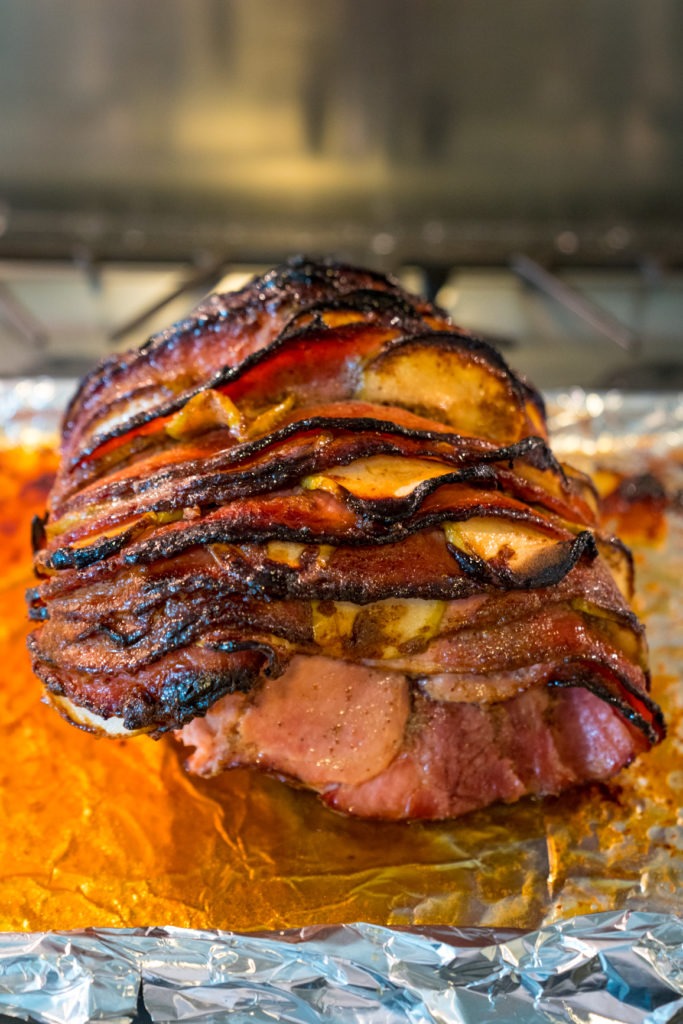 Apple Slice-Stuffed Honey Mustard Ham