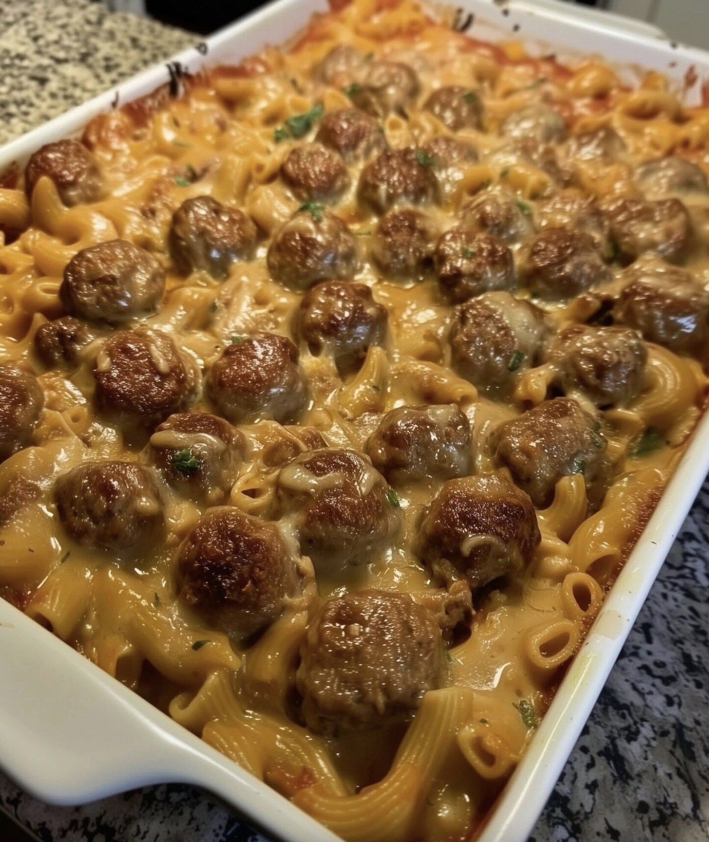 Swedish Meatball Pasta Bake