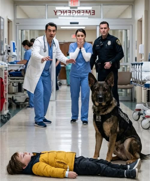 “You can’t bring a dog in here,” they shouted—until the ER fell silent. A wounded military dog entered, holding a dying girl. What was on her wrist changed everything.