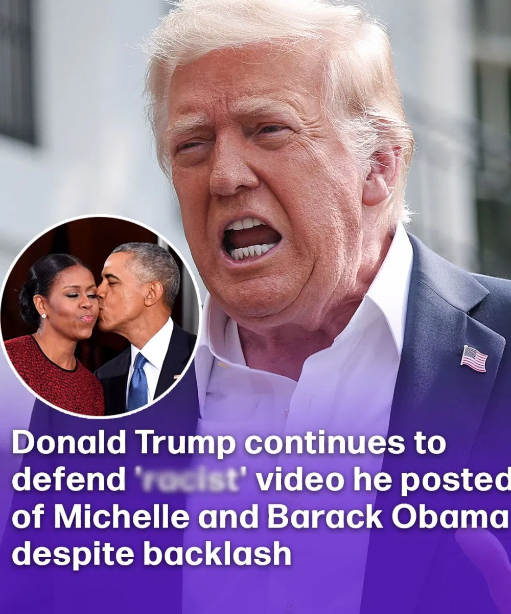Donald Trump continues to defend ‘rac:i:st’ video he posted of Michelle and Barack Obama despite backlash