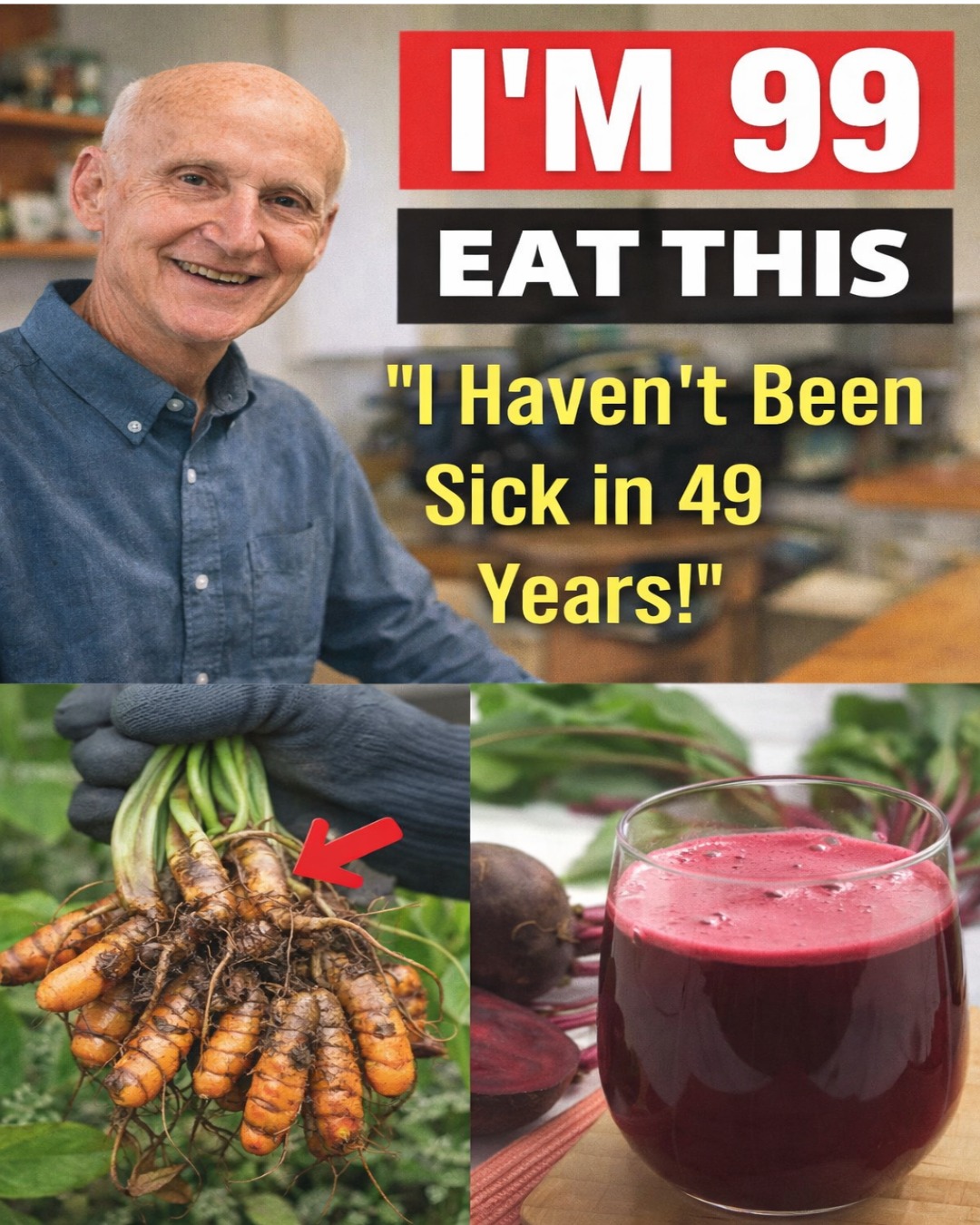 99 Years Old and Almost Never Sick? His Secret Lies in These 7 Juiced Foods