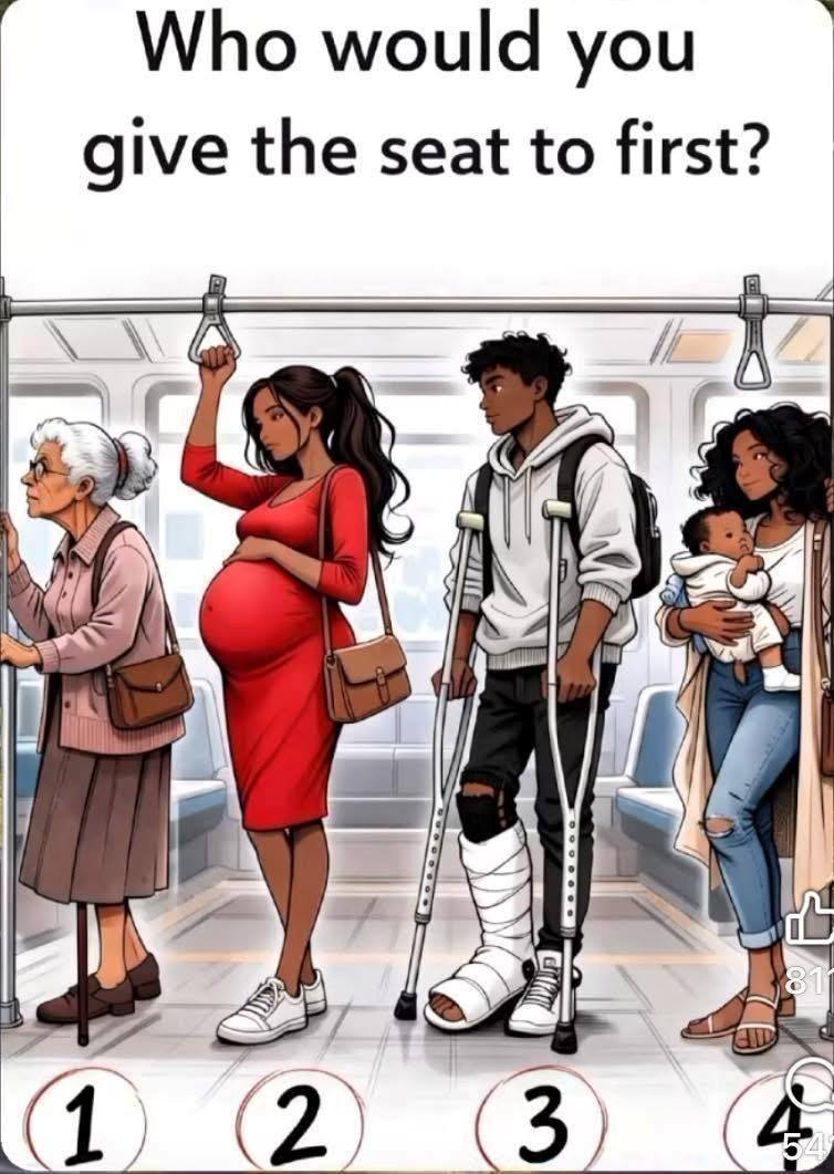 Who Would You Give the Seat to First? A Thoughtful Reflection on Courtesy, Empathy, and Social Values