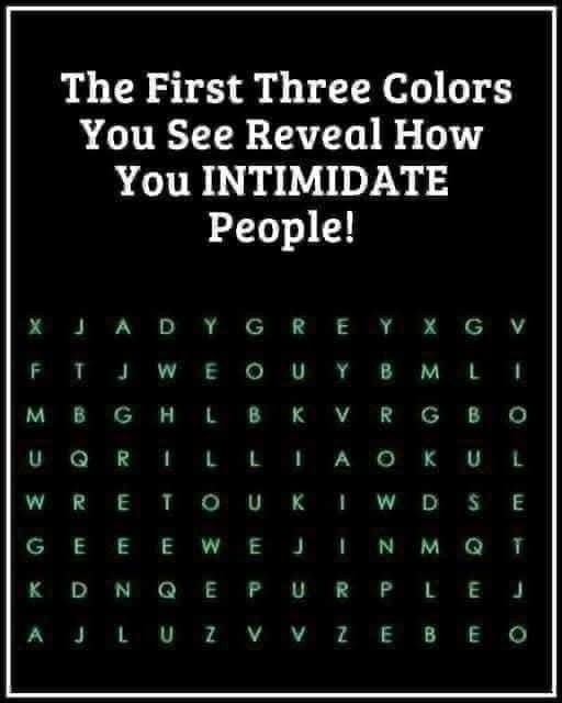 The First Three Colors You See Reveal How You Intimidate People